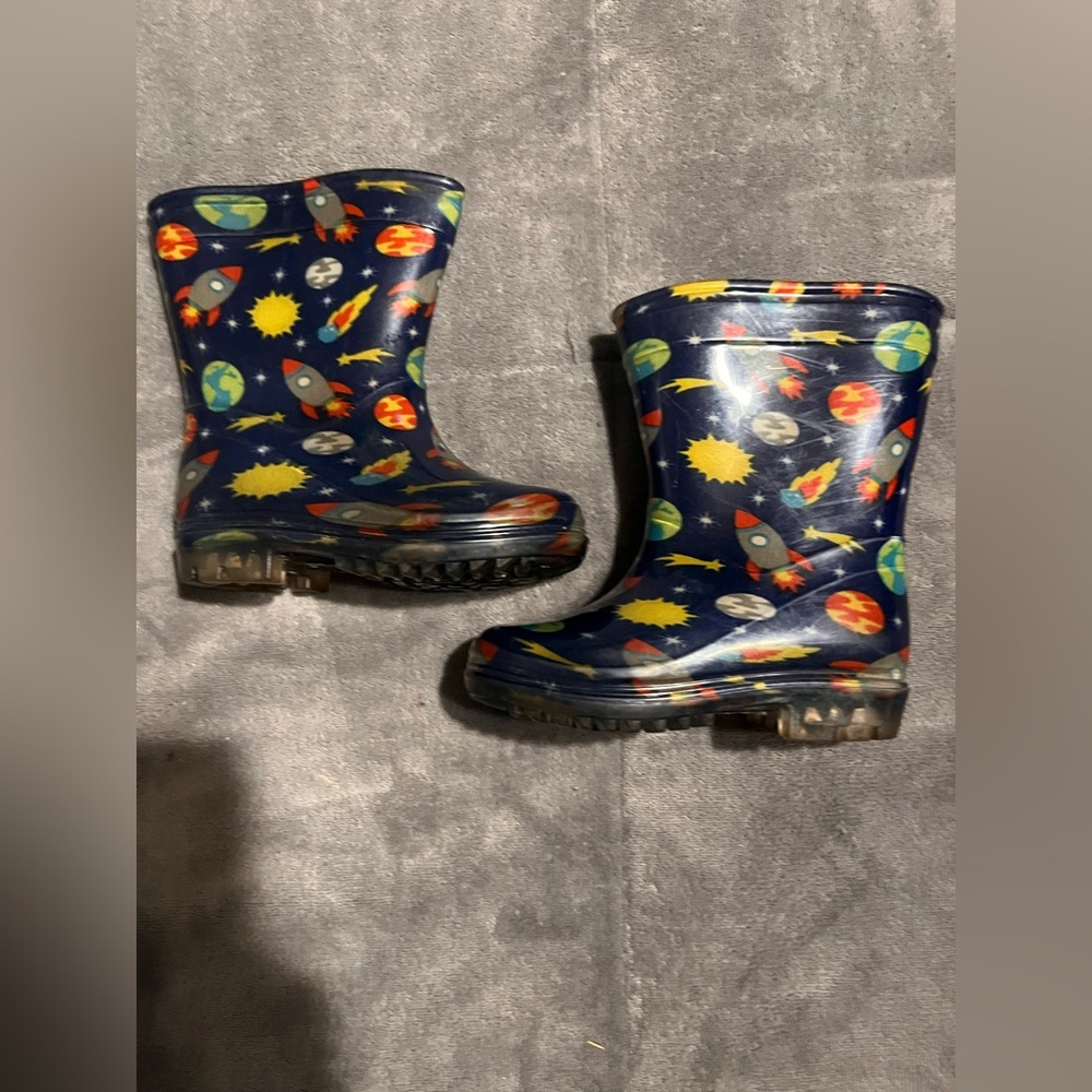 Kids Space-Themed Rain Boots